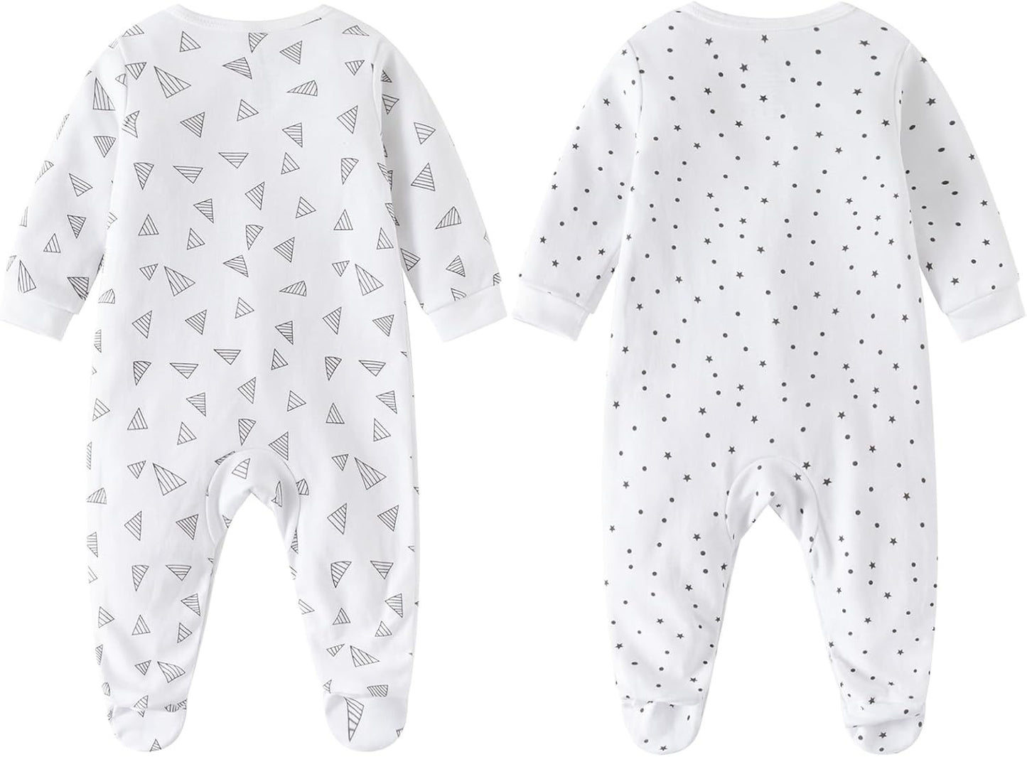 2-Pack Baby Cotton Sleepsuit Set – Soft Footed Rompers for Newborns & Infants
