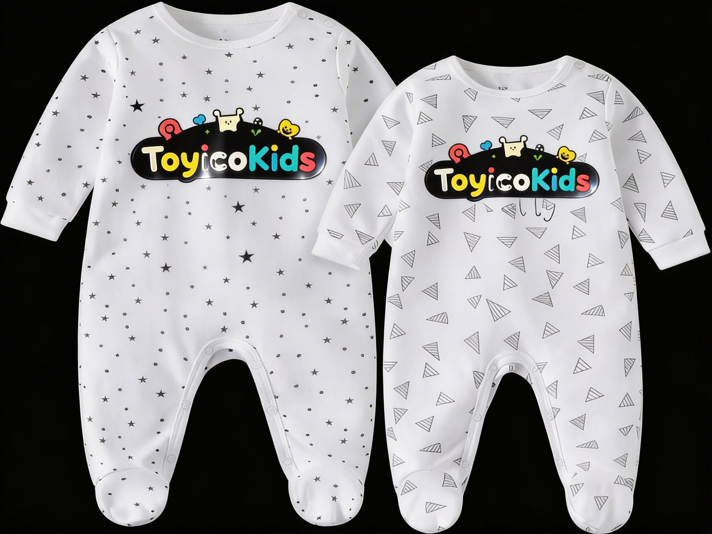 2-Pack Baby Cotton Sleepsuit Set – Soft Footed Rompers for Newborns & Infants